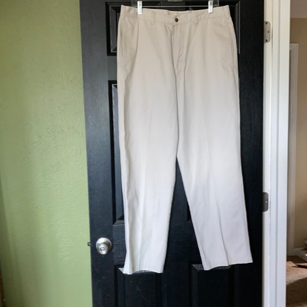 Flat front khakis